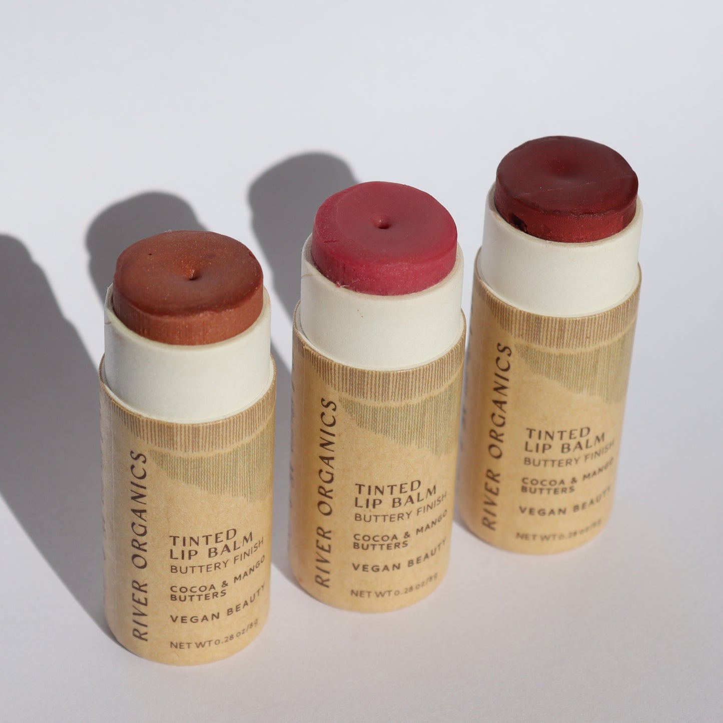 Set of 3 Tinted Vegan Lip Balms - River Organics