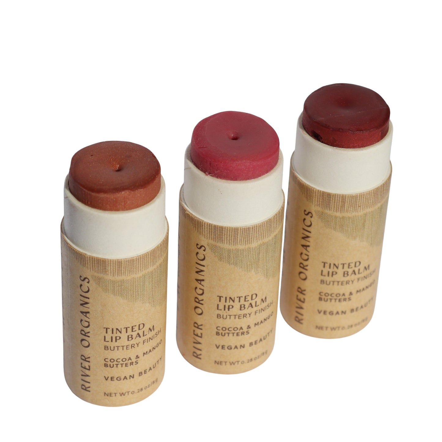 Set of 3 Tinted Vegan Lip Balms - River Organics