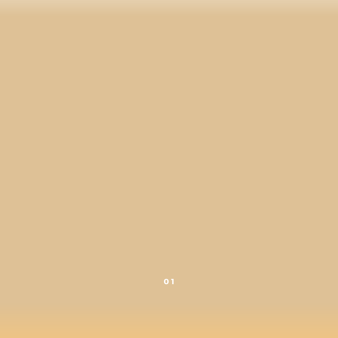 A gradient background shifts from light beige to soft golden yellow, reflecting the warmth of River Organics' Zero-Waste Vegan Concealer, with "01" in small white text centered near the bottom.