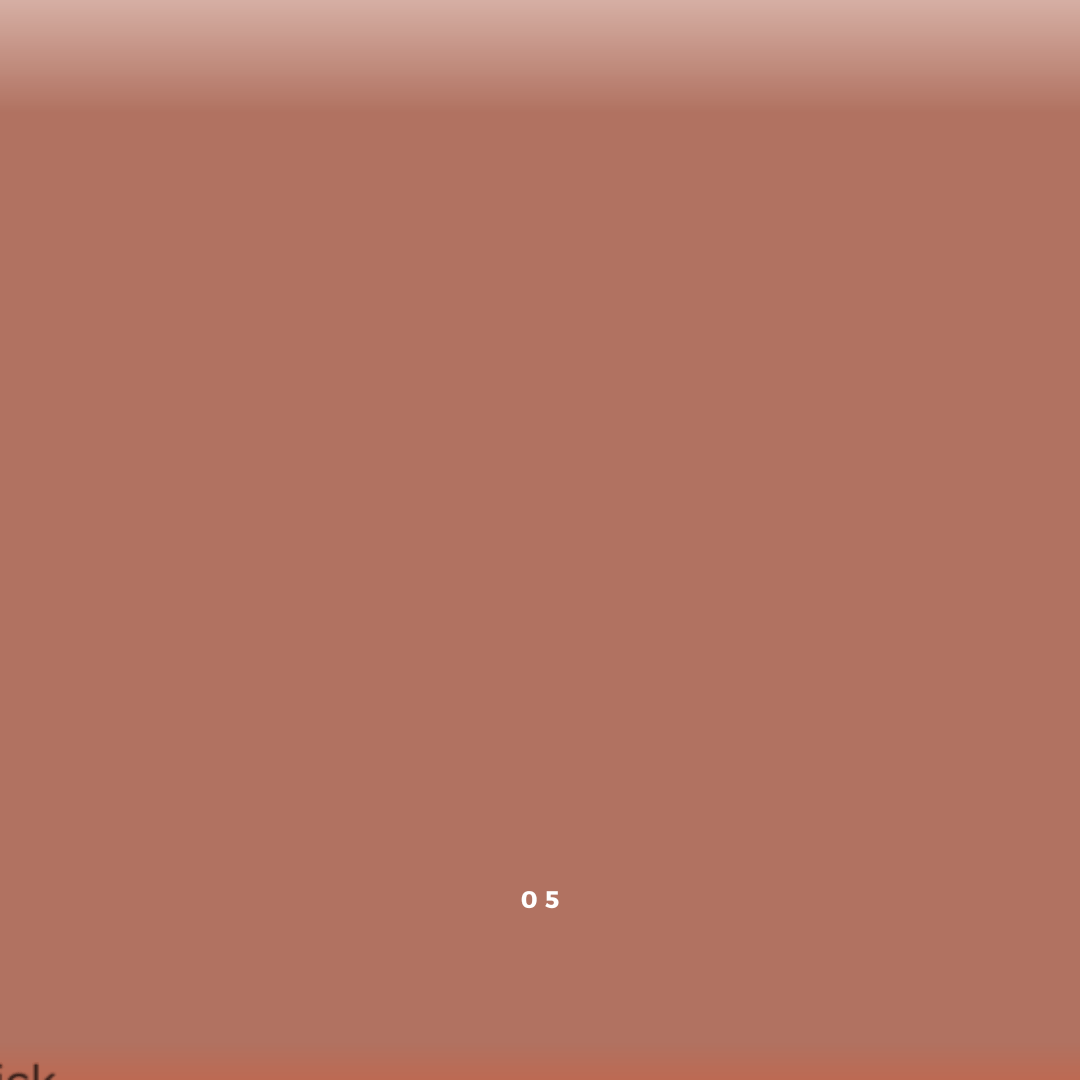 A gradient background shifts from light pink to reddish-brown, with "05" in small white text near the bottom—perfect for featuring your favorite River Organics Zero-Waste Vegan Concealer.
